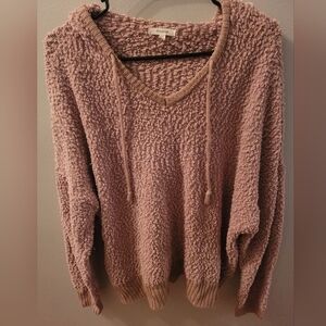 Maurices Textured Mauve V-Neck Sweater